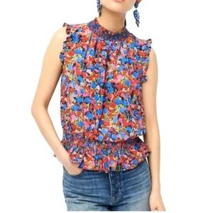 NWT J Crew Sleeveless Smocked Top 2